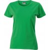 Dámské vypasované tričko s kulatým výstřihem zelená