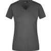Dámské přiléhavé tričko s krátkým rukávem a s výstřihem do V grafit