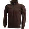 Mikina z těžkého fleecu s polovičním zipem hnědá)