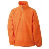 Mikina z těžkého fleecu s polovičním zipem oranžová