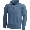 Mikina z těžkého fleecu s polovičním zipem modrá