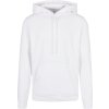 Pánská mikina přes hlavu s kapucí BB001 do 7XL bílá