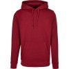 Pánská mikina přes hlavu s kapucí BB001 do 7XL vínová