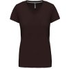 Dámské bavlněné tričko gramáže 180gr. s výstřihem do V K381 čokoládová