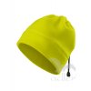 Čepice a nákrčník ve fluorescentních barvách z fleece žlutá