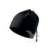 Praktická unisexová fleecová čepice na stažení elastickou šňůrkou černá