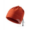 Praktická unisexová fleecová čepice na stažení elastickou šňůrkou oranžová