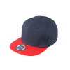 Trendy snapback kšiltovka ve vyšším profilu a rovným kšiltem navy-červená
