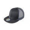 Vzdušná kšiltovka snapback ve vyšším profilu s rovným kšiltem černá šedá