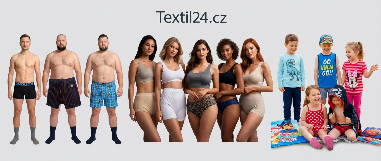 Široký výběr spodního prádla a textilu pro muže, ženy a děti na e-shopu Textil24.cz