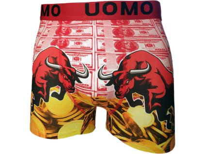 Pánské boxerky s motivem býka a peněz