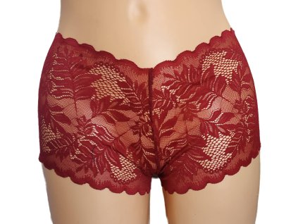 Sexy krajkové kalhotky s vlnkovaným lemem, střih šortky