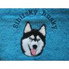 Ručník bavlněný s výšivkou Sibiřský husky