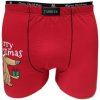 SET: Vánoční Boxerky FANNIFEN - Červený Pejsek a Modrý Vzor (2 Kusy)G5180