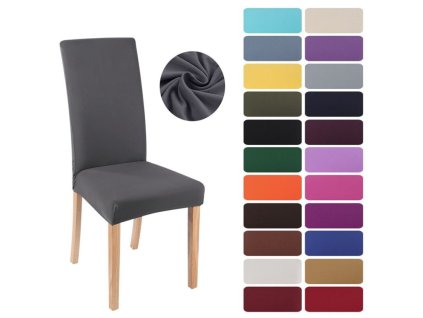 Univerzálne poťahy na stoličky, jednofarebné - SIVA