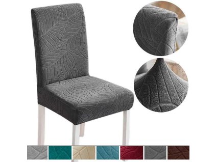 Voděodolné potahy na židle se vzorem - šedá