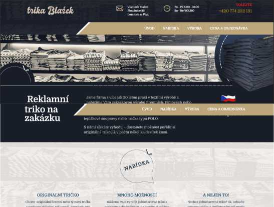 začínáme s webem TEXTIL BLAŽEK