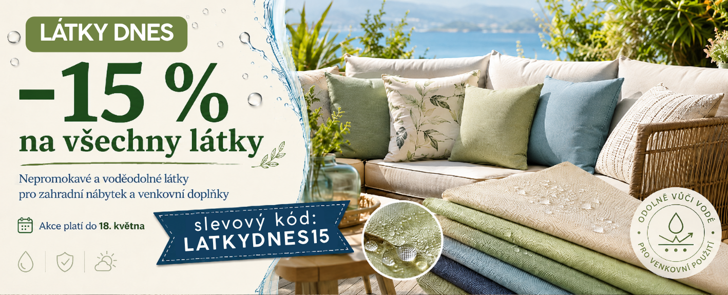 Látky Dnes - 15% sleva na vše látky