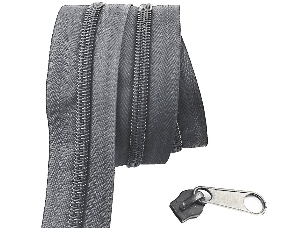 Zip spirálový grafit 5 mm metráž