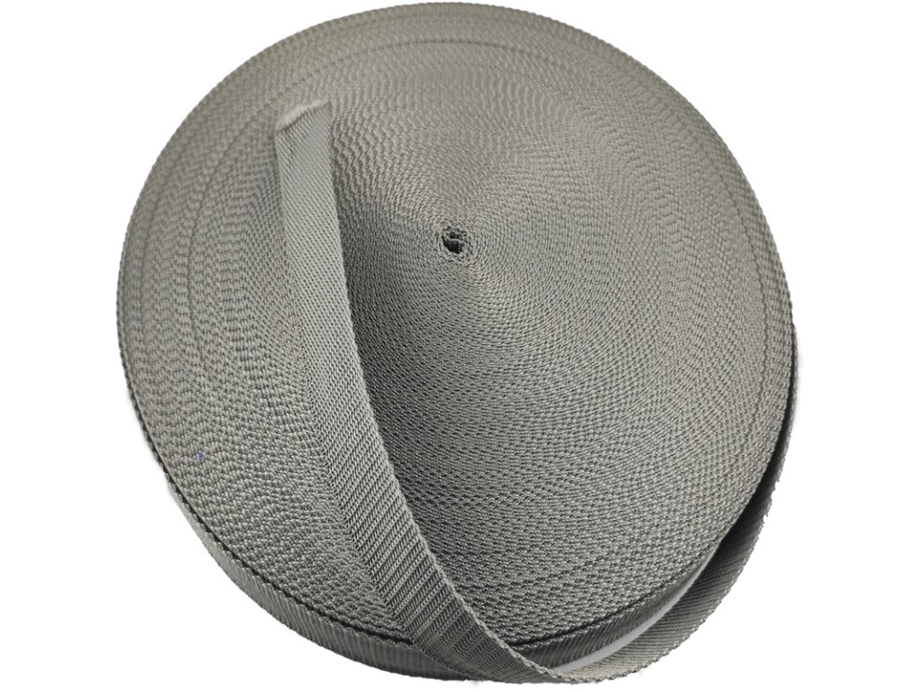 Polypropylénový popruh 40 mm tm. šedý (balení 50m)