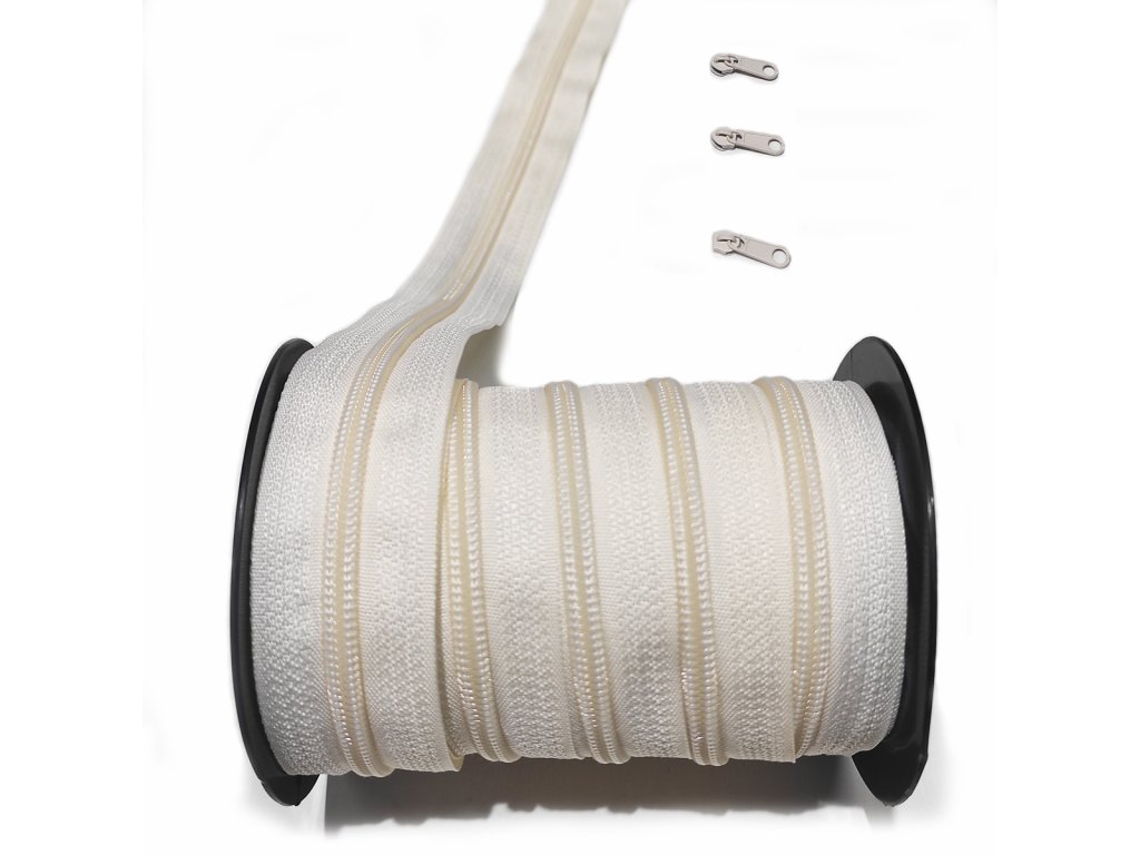 Zip spirálový ecru 5 mm metráž