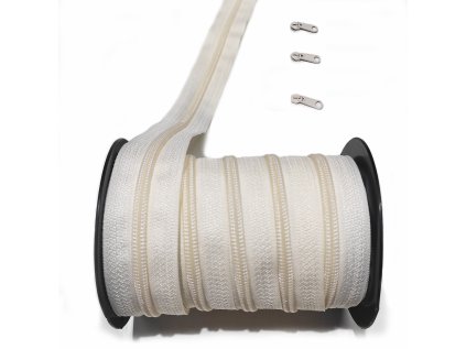 zip spiralovy ecru 5 mm metraz 1