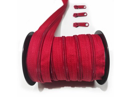 zip spiralovy cerveny 5 mm metraz 111