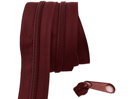 zip spiralovy bordo 5 mm metraz 1