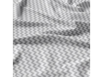 Dekorační dětské bavlněné látky, metráž. Cikcak Šedý