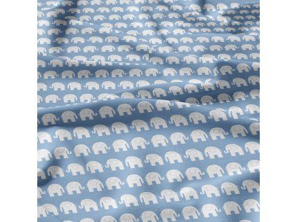 27899 2 bavlnene latky metraz sloni na sv modrem