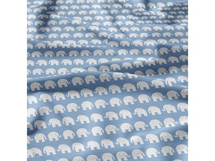 Bavlněné látky, metráž. Sloni na Sv.Modrém
