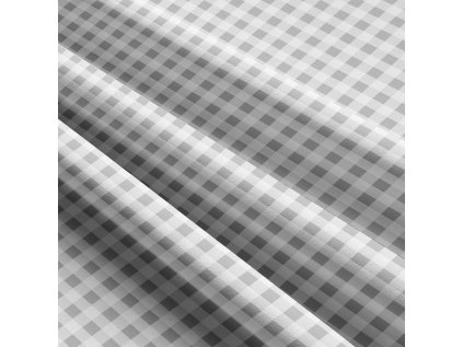 Dětské bavlněné látky, metráž. Kostka 8 mm, Šedá