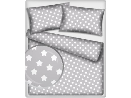 Dětská bavlněná látka Perníky Bílé na Šedém