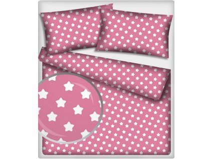 Dětská bavlněná látka Perníky Bílé na Amarantovém