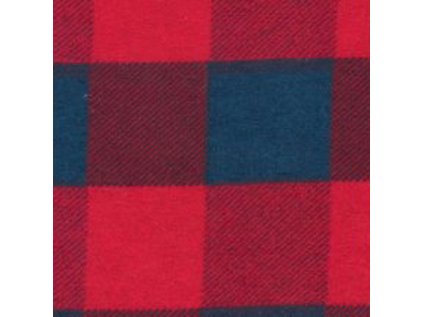Bavlněná flanelová látka Kostka Červeno-Modrá 4x4 cm