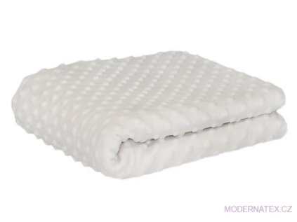 29237 1 latka mikroplys minky 380 puntik barva bila