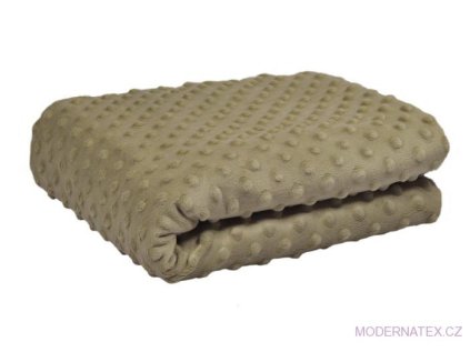 Látka mikroplyš Minky 380 Puntík, barva Cappuccino