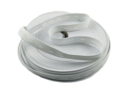 Guma dírkovaná šíře 20 mm bílá balení 25 m