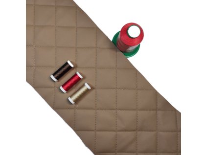 Ekokůže barva Cappuccino prošívaná ultrazvukem, koženka metráž