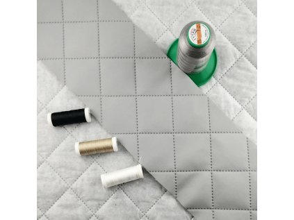 Ekokůže barva Sv. Šedá prošívaná ultrazvukem, koženka metráž