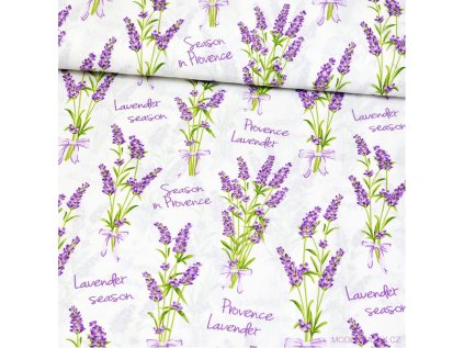 Bavlněná látka Kytičky Levandule