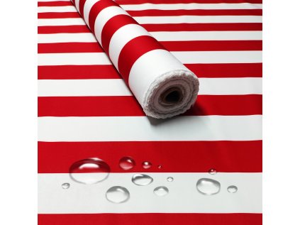 Venkovní vodu odpuzující látka Premium, Proužky Červené