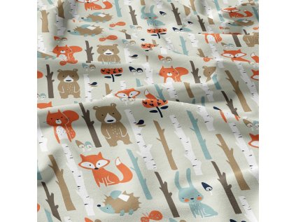 Bavlněné látky, metráž. Zvířátka na Béžovém