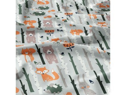 Bavlněné látky, metráž. Zvířata na Šedém