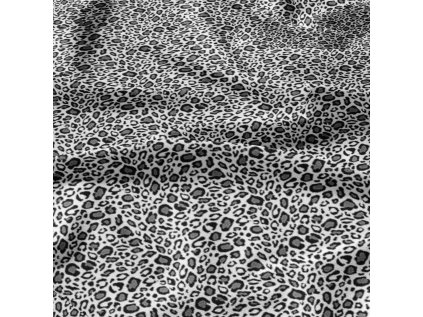 Bavlněná látka Leopard Šedý