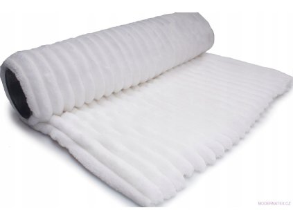 Dekorační látka Mínky Proužky, barva Bílá