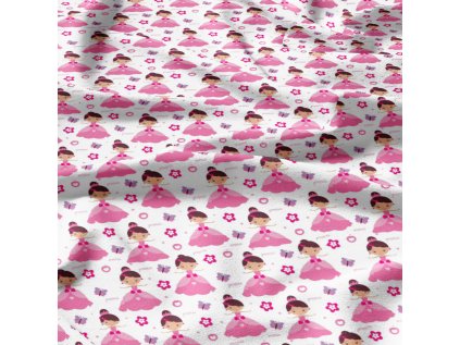 Bavlněná látka, metráž. Malenka Růžová 90 cm