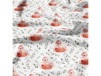 Bavlněné látky, metráž. Veverka na Bílém