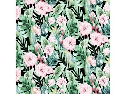 31022 1 bavlnena latka zahrada zelena na cernem