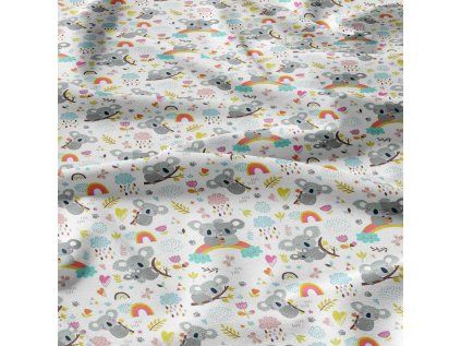 31049 2 bavlnene latky metraz pandy na duze na bilem